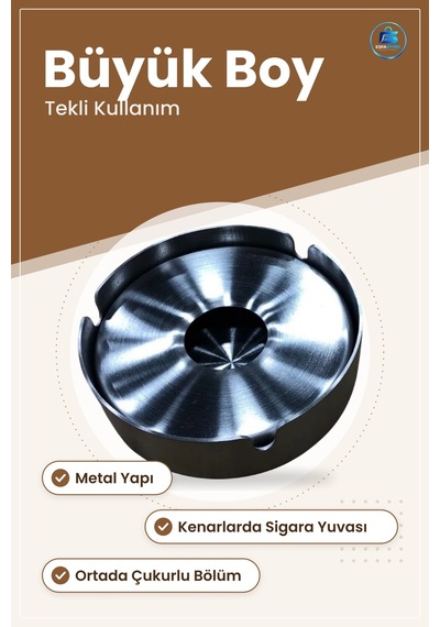Metal Küllük Büyük Boy Yuvarlak Tekli Ev Dekorasyon Ve Masa Kulla