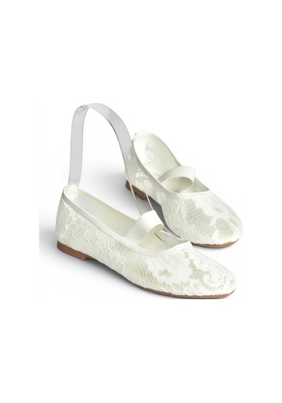Fox Shoes Y726924306 Beyaz Dantel Kadın Babet