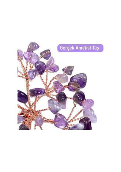 Valkyrie Ametist Yaşam Ağacı Kristal Bonsai Doğal Taş Dekor / El Yapımı Tel Ağaç Meditasyon &amp Ofi
