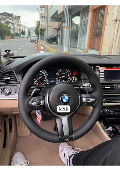 Bmw F30 M  Kaplama Deri Direksiyon Kılıfı Siyah