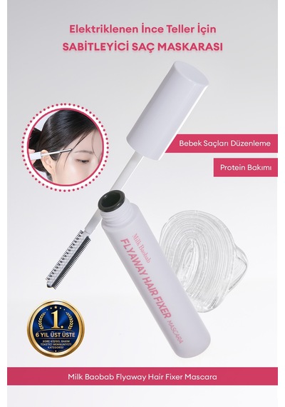 Elektriklenen İnce Teller İçin Sabitleyici Saç Maskarası Mılk Baobab Flyaway Hair Fixer Mascara