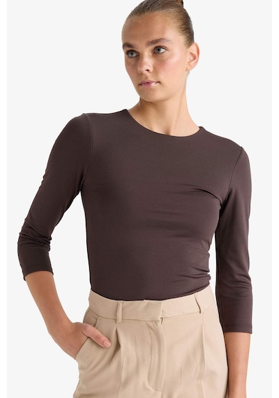 Defacto Bisiklet Yaka Uzun Kollu Çıtçıtlı Body D6915ax25aubn207 Kahve