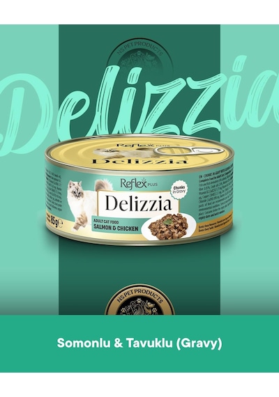 Reflex Plus Delizzia Yetişkin Somonlu-tavuklu Gravy Kedi Maması 6x85 Gram