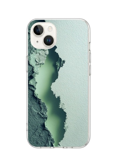 iPhone 13/14 Uyumlu Koyu Yeşil İzler Baskılı Silikon Kılıf Renkli
