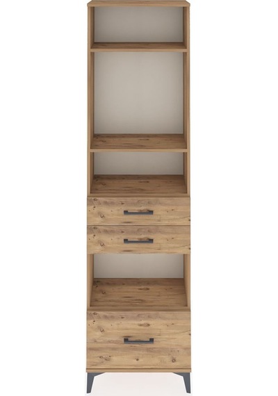 Arges Dolap 4 Raflı 3 Çekmeceli 60x30x221 Çam-çam Çam