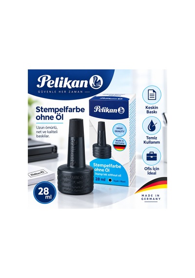 Siyah Yağsız Damga Ve Kaşe Mürekkebi 28 Ml