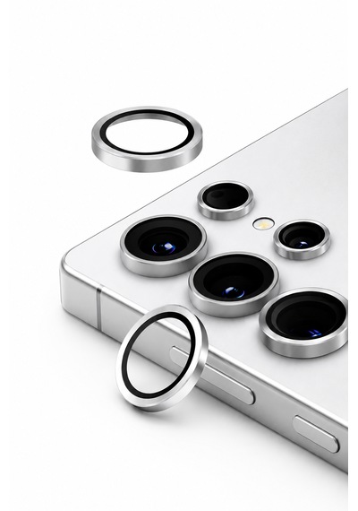 Samsung Galaxy S25 Ultra Uyumlu Kamera Lens Koruyucu Gümüş