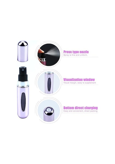 Rapsoli Mini Parfüm Şişesi Doldurulabilir Parfüm Şişesi Atomizer Cep Parfüm Şişesi Transfer Parfüm Şişesi