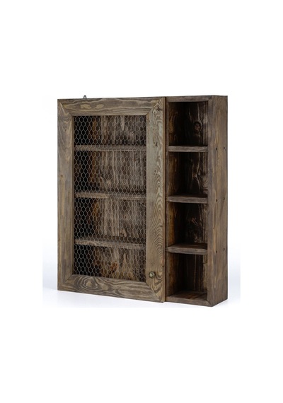 Ahsap Telli Dolap Terek Wdn071 57x11x67 Cm Kahverengi-ceviz