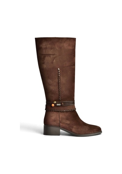 Fox Shoes Z820312802 Kahverengi Süet Kadın Çizme