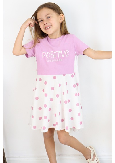 Miababy Puantiyeli Elbise Lila