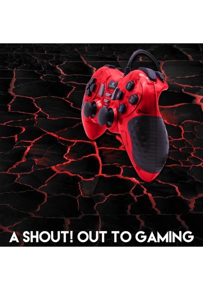 Pc Uyumlu Usb Dual Shock Titreşimli Joystick Oyun Kolu-cfl-2586 Kırmızı