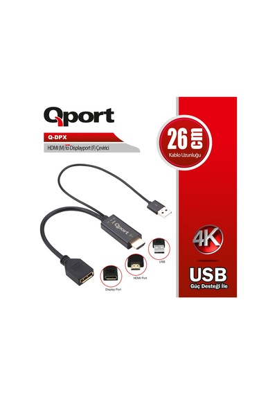 Qport Q-dpx Hdmı E Display Port D Çevirici-188770