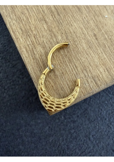 316 L Cerrahi Çelik Otantik Desenli Oval Model Halka Piercing Çok Renkli