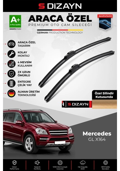 S-dizayn Mercedes Gl X164 Ön Cam Silecek Seti 2006-2012 Premium Araca Özel 70-53 Cm A+ Kalite Aocs-1