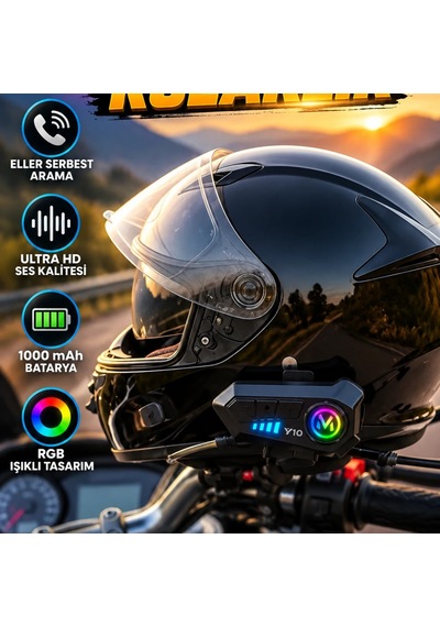 Rgb Işıklı Eller Serbest Intercom Kulaklık Ultra Hd Ses Ve 1000 Mah Batarya