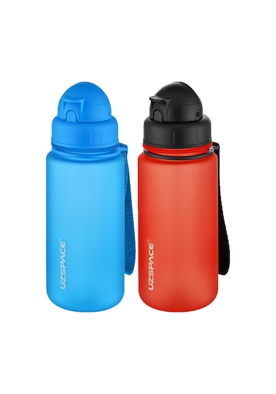 Uzspace 2'li Pipetli Tritan Matara Seti 400 Ml Fiftyfifty -3024seta Mavi-Fantasyred