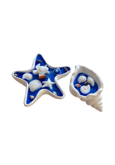 Deniz Yıldızı İstiridye Dekoratif Mum Aqua Marine Kokulu