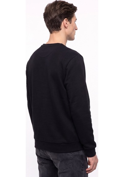 Mustang Siyah Erkek Basic Nakışlı Sweatshirt M6wm-swt1590