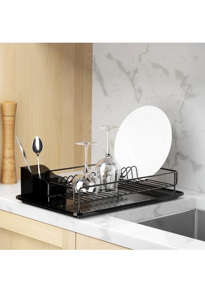 Geseus Home Tek Katlı Tabaklık Bulaşıklık Mat Siyah Kb006s Siyah