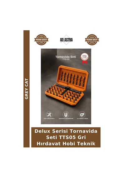 Delux Serisi Tornavida Seti Tts05 Gri Hırdavat Hobi Teknik