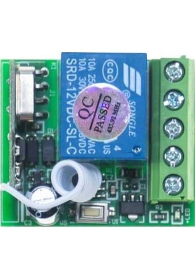 1 Kanal 433 Mhz 12V Kablosuz Rf Alıcılı Röle Kartı
