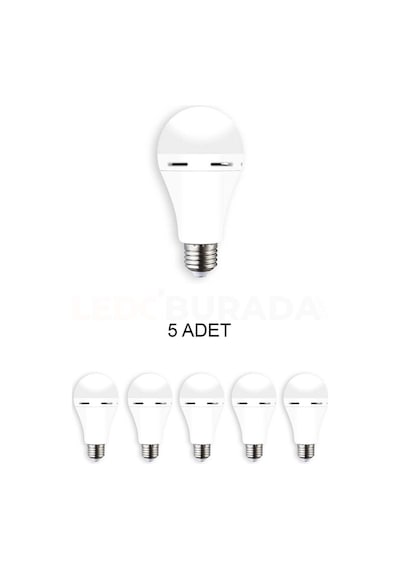 Cata Ct-4229 Şarjlı Led Ampul Beyaz 9w - 5 Li Paket