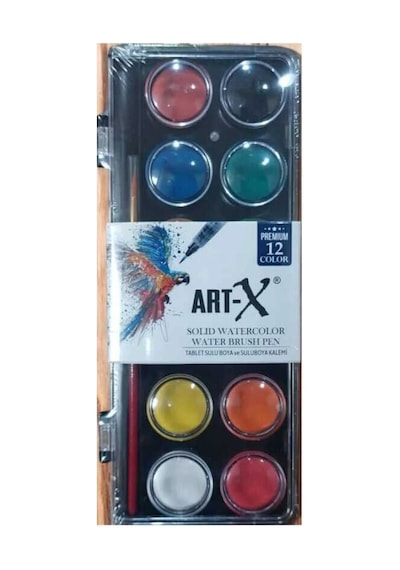 Rich Art-x Premium Tablet Sulu Boya Seti 12 Renk Çok Renkli