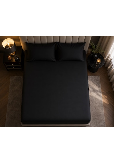 Kapreo Home Luna Collection Premium Lastikli Çarşaf Seti 180 X 200 Siyah