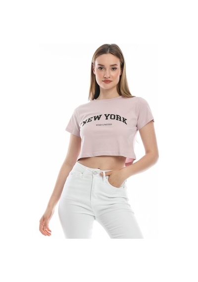 Kadın Newyork Baskılı Tişort Spr21y15 001