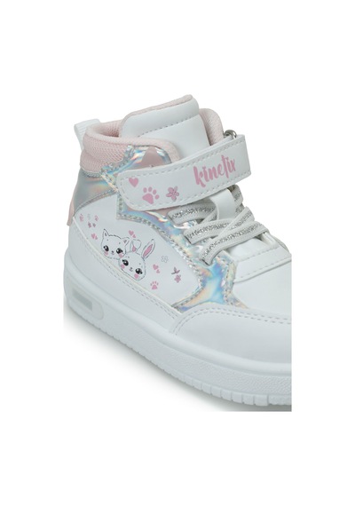 Kinetix Drep Hı B Beyaz Kız Çocuk High Sneaker Beyaz-a Pembe