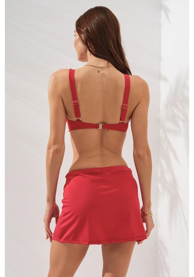 Pierre Cardin Pearl Etekli Fra Bikini Takım Üçlü Set Kırmızı 231228