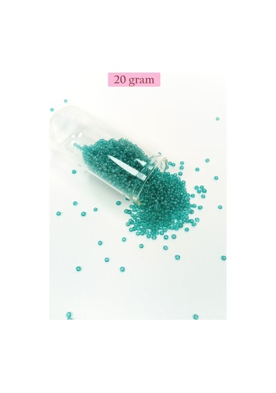 Dökme Cam Kum Boncuk 11/0 2 Mm - 20 Gram - Şeffaf Yeşil - Bnc014
