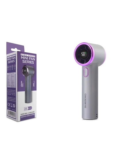 Subzero Fw40 Kademe Ayarlı Dijital Göstergeli Yüksek Hızlı Usb Şarjlı El Fanı