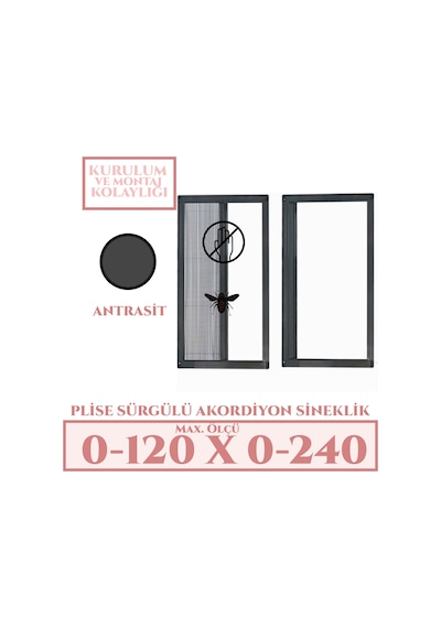 Plise Akordiyon Sineklik En:0-120 X Boy:0-240 Tüm Kapı Çeşitleri