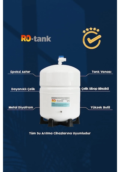 Sulook Su Arıtma Deposu,su Arıtma Tankı 2.8 Galon 10 Litre Metal Tank