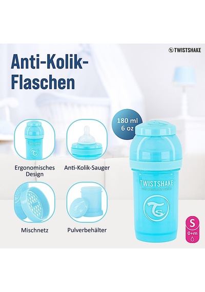 Anti-kolik Bebek Biberonu Mavi 0+ Ay 180 Ml Çok Renkli