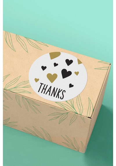 Kalpli Thanks Kargo Paketleme Sticker 3x3cm St2141 Çok Renkli