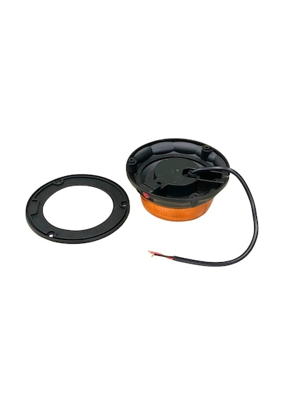 Wolfram 12v-24v Çakar Tepe Lamba Ledli 10 Fonksiyonlu Mıknatıslı Sarı Alçak Tip 142 60 Mm E9