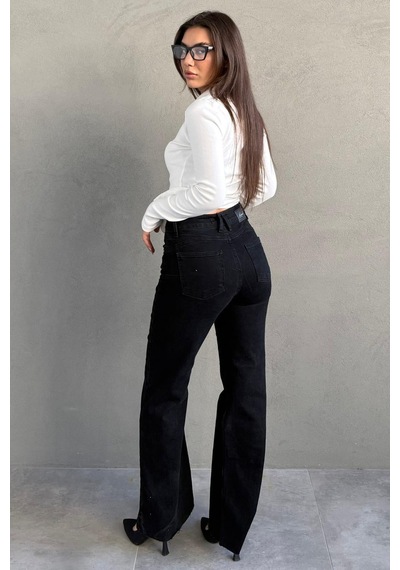 Siyah Push Up İspanyol Paça Kadın Jean Mg2653 siyah