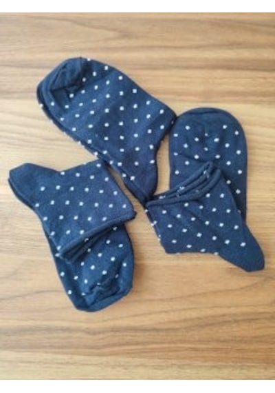 Omelf 3'lü Paket Kadın Pamuklu Çorap Lacivert