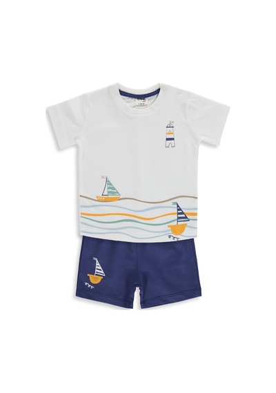 Civil Baby Yelken Baskılı 6-18 Ay Takım - Mavi İndigo