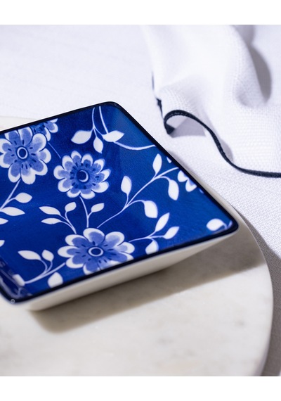 Madame Coco Reve Bleu Vista Kare Tabak - 12 Cm - Mavi/beyaz 8684427225912 Çok Renkli