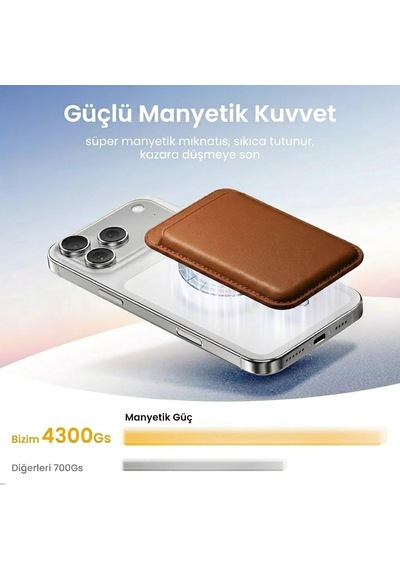 Magsafe Uyumlu Deri Kartlık Cüzdan - İphone 17/16/15/14/13/12 Serisi Pro Max, Plus Ve Pro İçin Güçlü Manyetik Telefon Arkası Kart Tutucu Siyah, Klasik