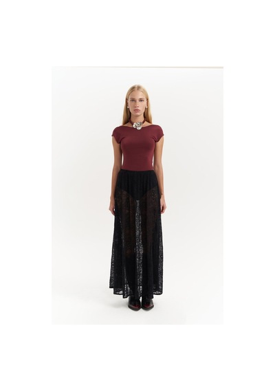 Mai Collection Mai Studios Co. Seena Siyah Uzun Dantel Etek Siyah
