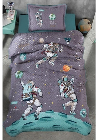 Clasy Ranforce Tek Kişilik Yatak Örtüsü Seti Space