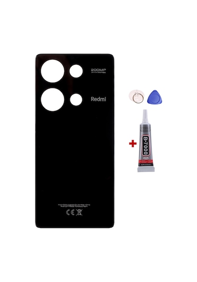 Xiaomi Redmi Note 13 Pro 4g Siyah Arka Kapak Batarya Kapağı Pil Kapağı Yapışkan Ve Sökme Aparatıyla Beraber Full Set Siyah
