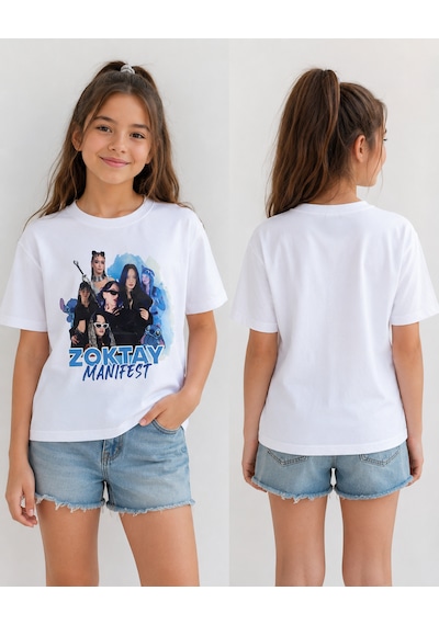 Bilge Trend Manifest , Zoktay , Kız Çocuk , Pamuklu Penye , Beyaz Yazlık T-shirt