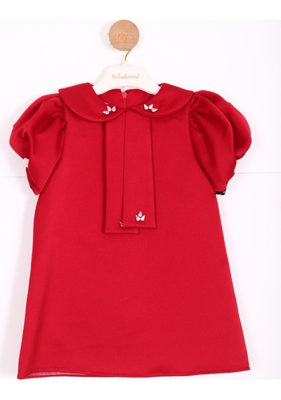 Xo Kids Kız Çocuk Kısa Kol Elbise 1-6 Yaş 2915-1 Kırmızı