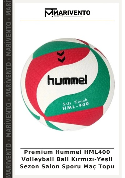 Premium Hummel Hml400 Volleyball Ball Kırmızı-yeşil Sezon Salon Sporu Maç Topu Kırmızı - Yeşil